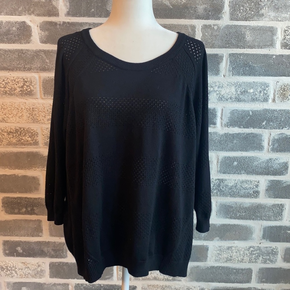Lane‎ Bryant Womens Top Sz 18/20 Black Knit